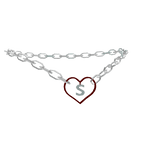 S Red Hollow Heart Chain