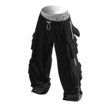 💗SAGGING CARGO TRACK PANTS_BLACK