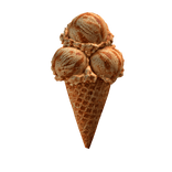 Salted caramel triple-scoop cone