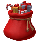 santa's red christmas present sack
