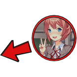 Sayori DDLC Doki Doki Pointing Meme Circle