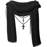 scarf distressed & jewelry