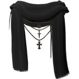 scarf distressed & necklace