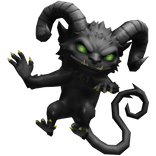 Scary Furry Black Demon on Shoulder