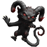 Scary Furry Black Demon on Shoulder