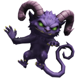 Scary Furry Purple Demon on Shoulder