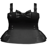 scary halloween psycho overall dress in black