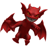 Scary Red Demon on Shoulder