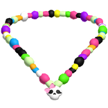 scene emo kandi monster skull pink bow necklace
