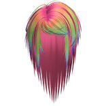 Scene Long Vkei Rockstar Hair (Rainbow and Pink)