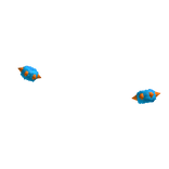 Scene Monster Fluffy Cuffs Blue and Orange