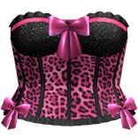 Scene Pink Leopard Print Corset Y2K Bow 2000s