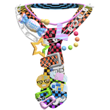 Scene Rainbow Checkered Y2k Rave Necktie