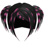 ☆ scene rockstar messy pigtails black and pink