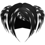 ☆ scene rockstar messy pigtails black n white