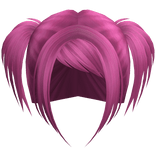 ☆ scene rockstar messy pigtails hot pink