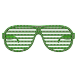 Scene Shutter Glasses Green Studded 2000s Swag