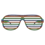 Scene Shutter Glasses Rainbow Studded 2000s Swag