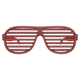 Scene Shutter Glasses Red Studded 2000s Swag Dance