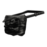 Screaming Skull & Face Leather Waist Bag 1.0