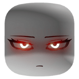 Shadowed Revenge Look Face Red Glowing Eyes White