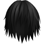 shaggy emo messy anime boy hair in black