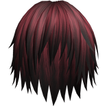 shaggy emo messy anime boy hair in red