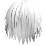 shaggy emo messy anime boy hair in white