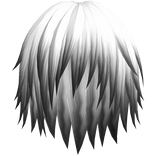 shaggy emo messy anime boy hair white and black