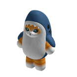 Shark Cat Suit - Orange Plush