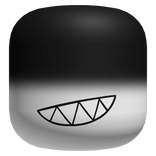 Sharp Teeth Face - White