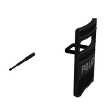 Holdable Tactical Police Shield + Baton 