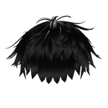 Shiny Black Messy Fluffy Hair