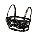 Shiny Black Polka Sahara Buckle with Butterflies 