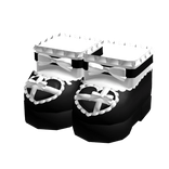 ꒰ ♡ ꒱ jirai kei platform heels in black & white