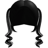 short high curly pigtails in black