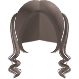 short high curly pigtails in dust brown