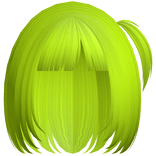 ♡ : short hime cut pigtail bob in lime green