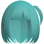 ♡ : short hime cut pigtail bob in teal