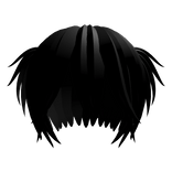 ♡ short kawaii black hair w pigtails ♡