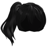 Short Side Ponytail Hair - Black