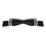 Shoulder ruffle with bow - black