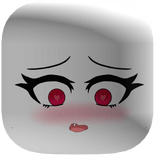 Shy blush anime girl face white