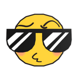 Shy Glasses Emoji Head Glow