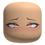 Shy Playful Anime Face With Red Eyes