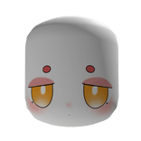 Shy White Fox Anime Girl Face - Yellow - Gold Eyes