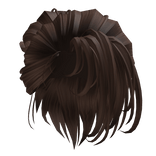 Side Parted Upside Bun Hair - Brown