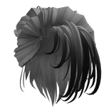 Side Parted Upside Bun Hair - Grey