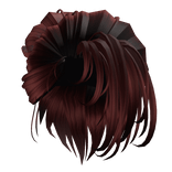 Side Parted Upside Bun Hair - Red