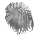 Side Parted Upside Bun Hair - White